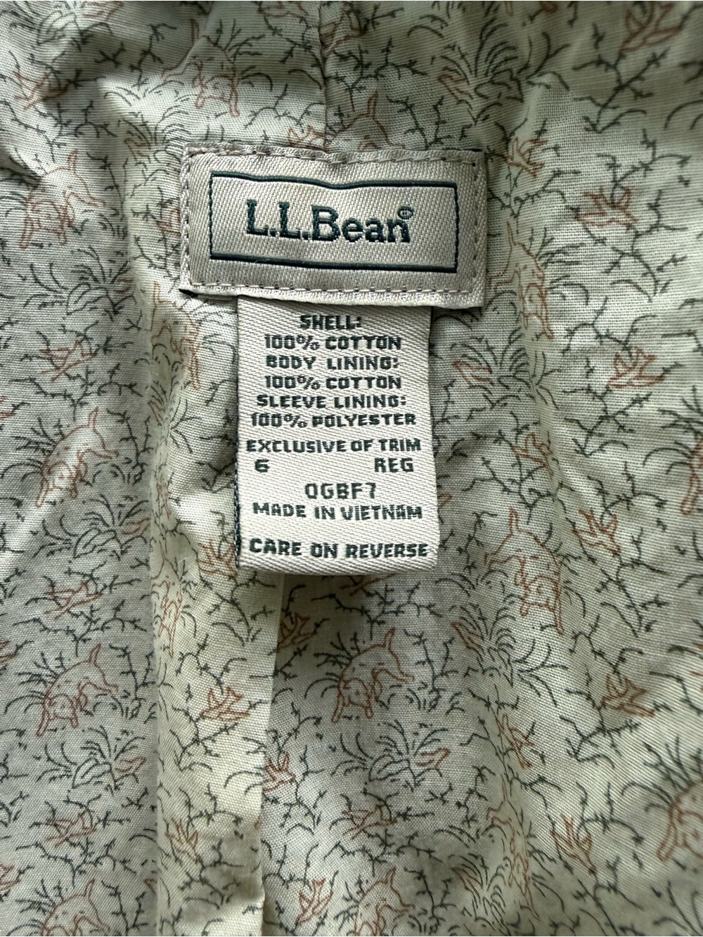 L.L. Bean Women's Sz6 Dark Navy Corduroy Botanical Lining Blazer Academia Preppy - Picture 4 of 7